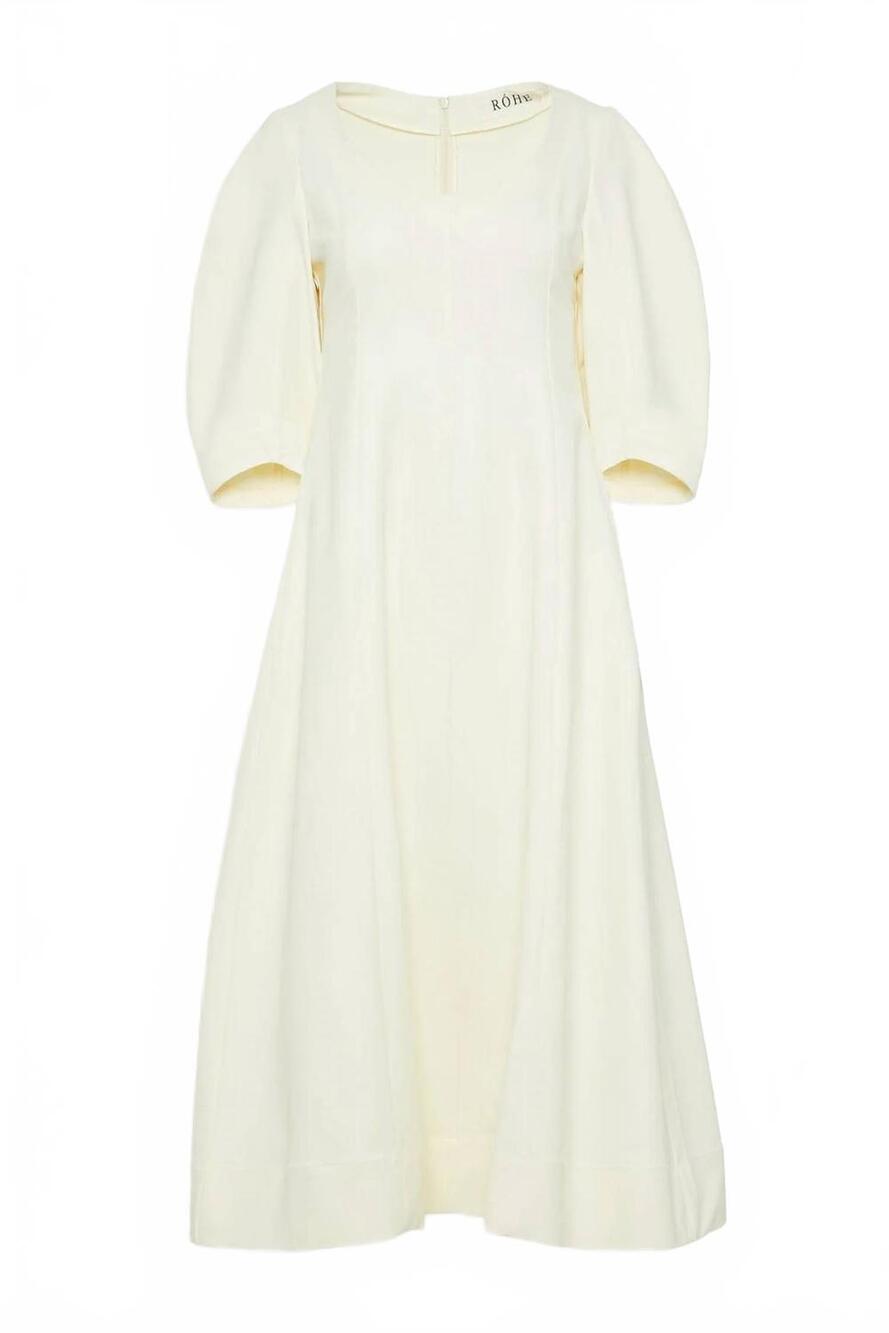 NEW ROHE sculptural waisted midi dress in off white - Picture 4 of 4
